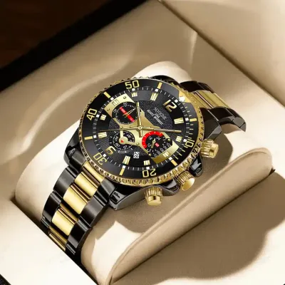  MEN'S LUMINOUS STEEL BELT WATCH